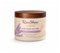RicoShea Luxe Body Butter jar with lavender flavor on a white background